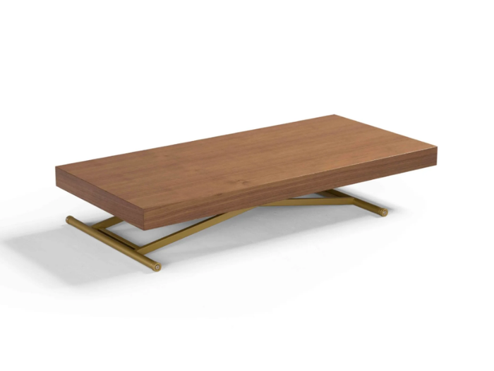 SMART - Height-adjustable rectangular walnut coffee table _ Dienne Salotti